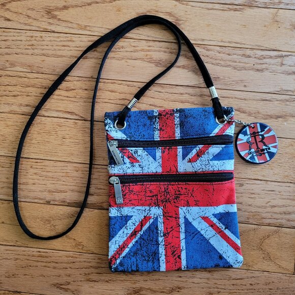 Robin Ruth London Passport Bag Charlie Crossbody Union Jack - Picture 1 of 12